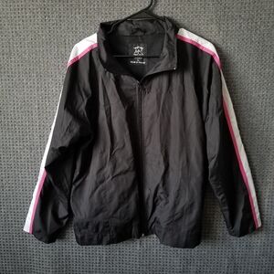 M & E Collection Black Jacket Women's Windbreaker Size Large